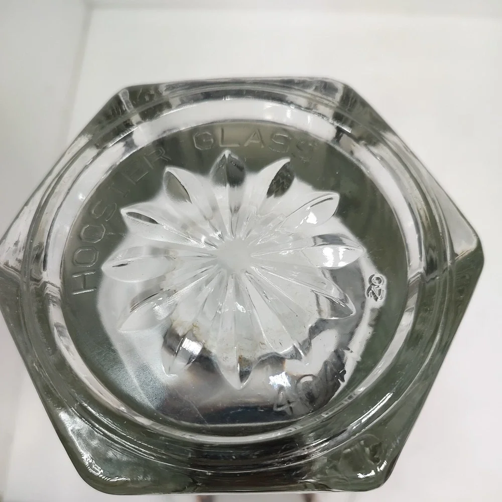 VTG HOOSIER 4041 Glass Vase Heavy 6 Side Hexagon Clear Vase Tall 10+ inch L22112